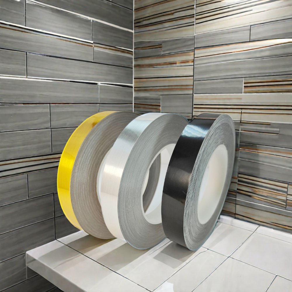Peel And Stick Matelized Polyester Mylar Film Wall Decoration 6m Ceramic Tile Mildewproof Gap Tape Decor Gold Wall Adhesive Tape