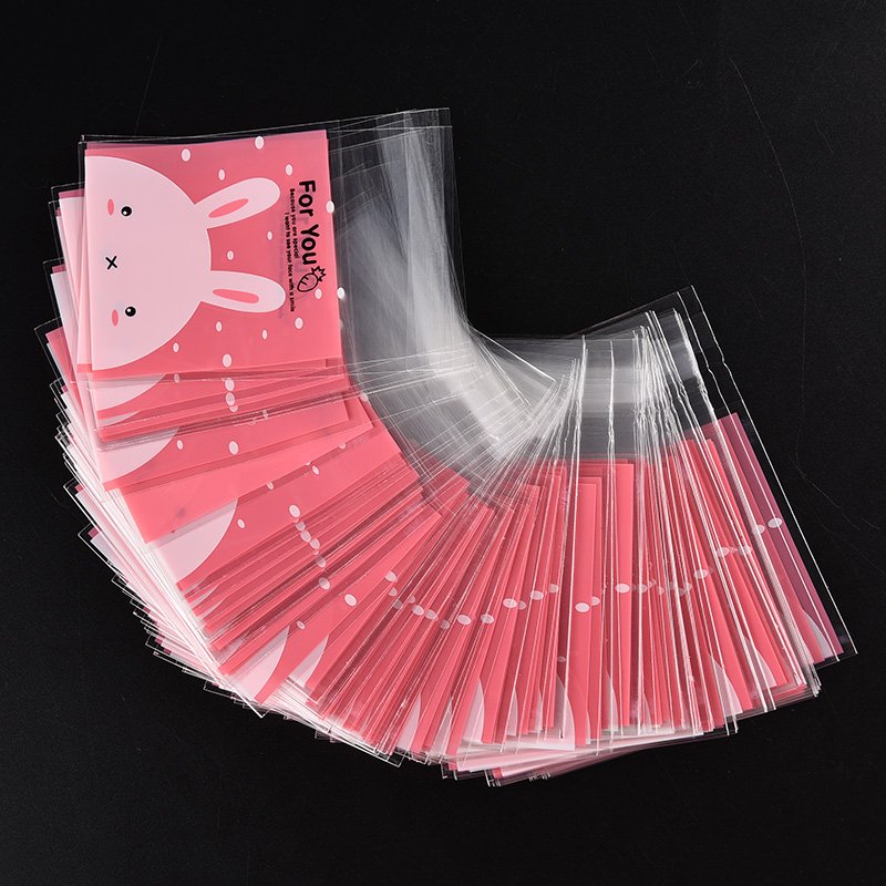 self adhesive kawaii custom printed plastic bags for festival packaging bags