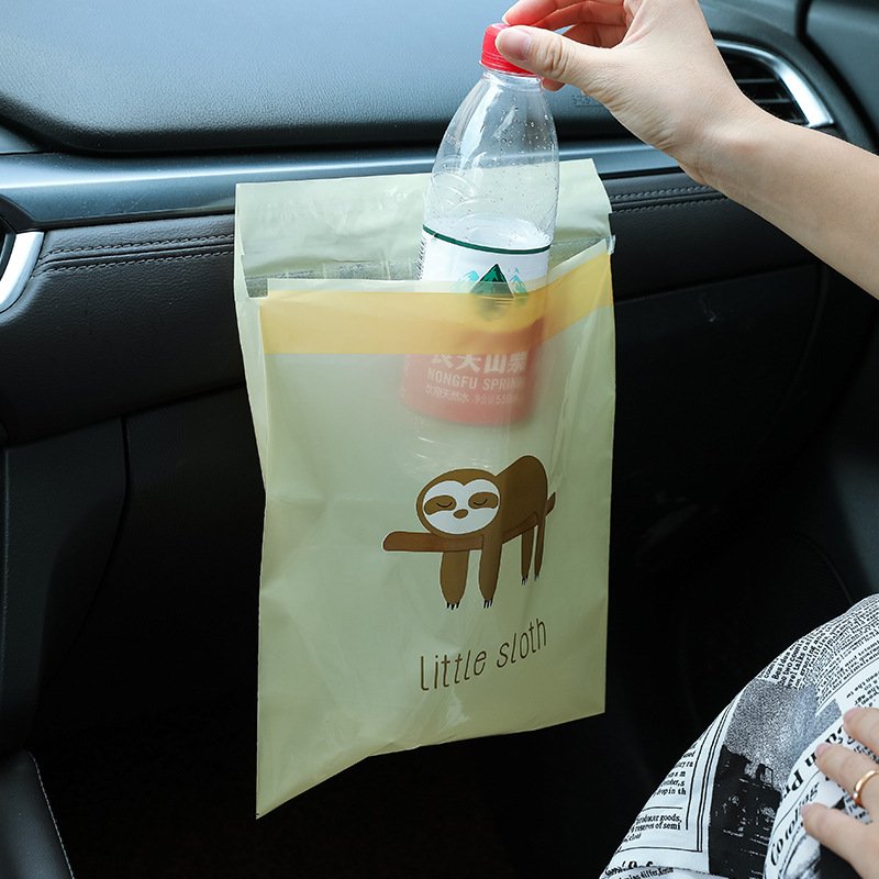 Adhesive Disposable plastic bags for creative vehicle garbage bags waterproof cartoon garbage storage bags for vehicles