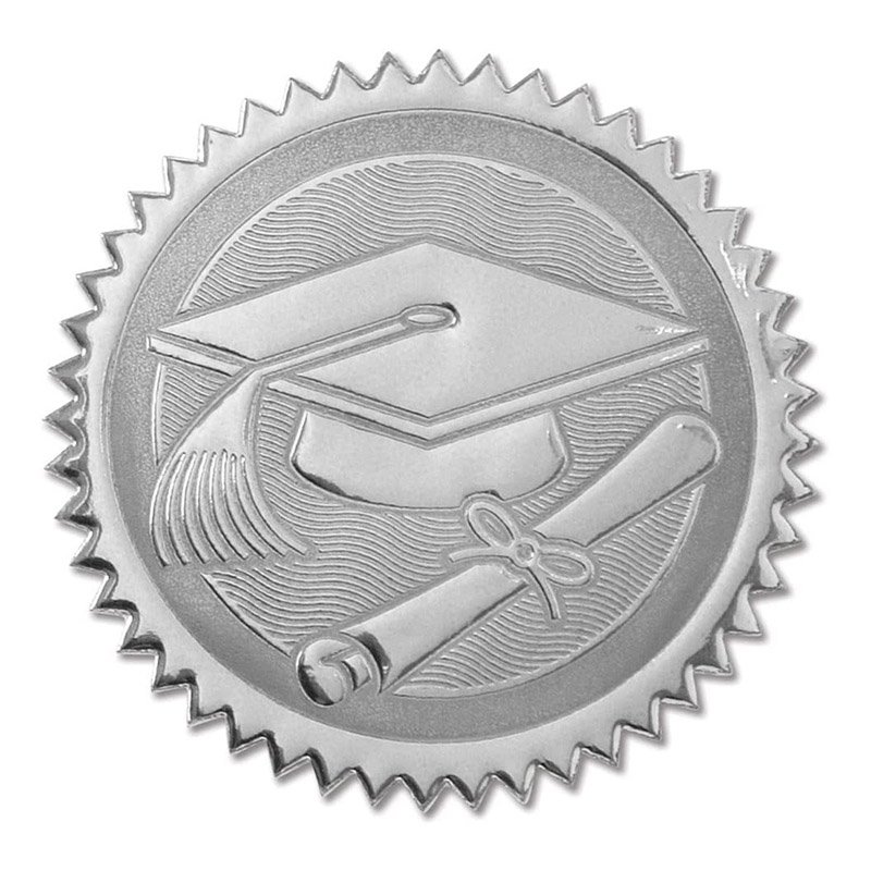 Custom Embossed Stickers Self Adhesive Diploma Gold Certificate Seals Gold Seal Sticker for Certification