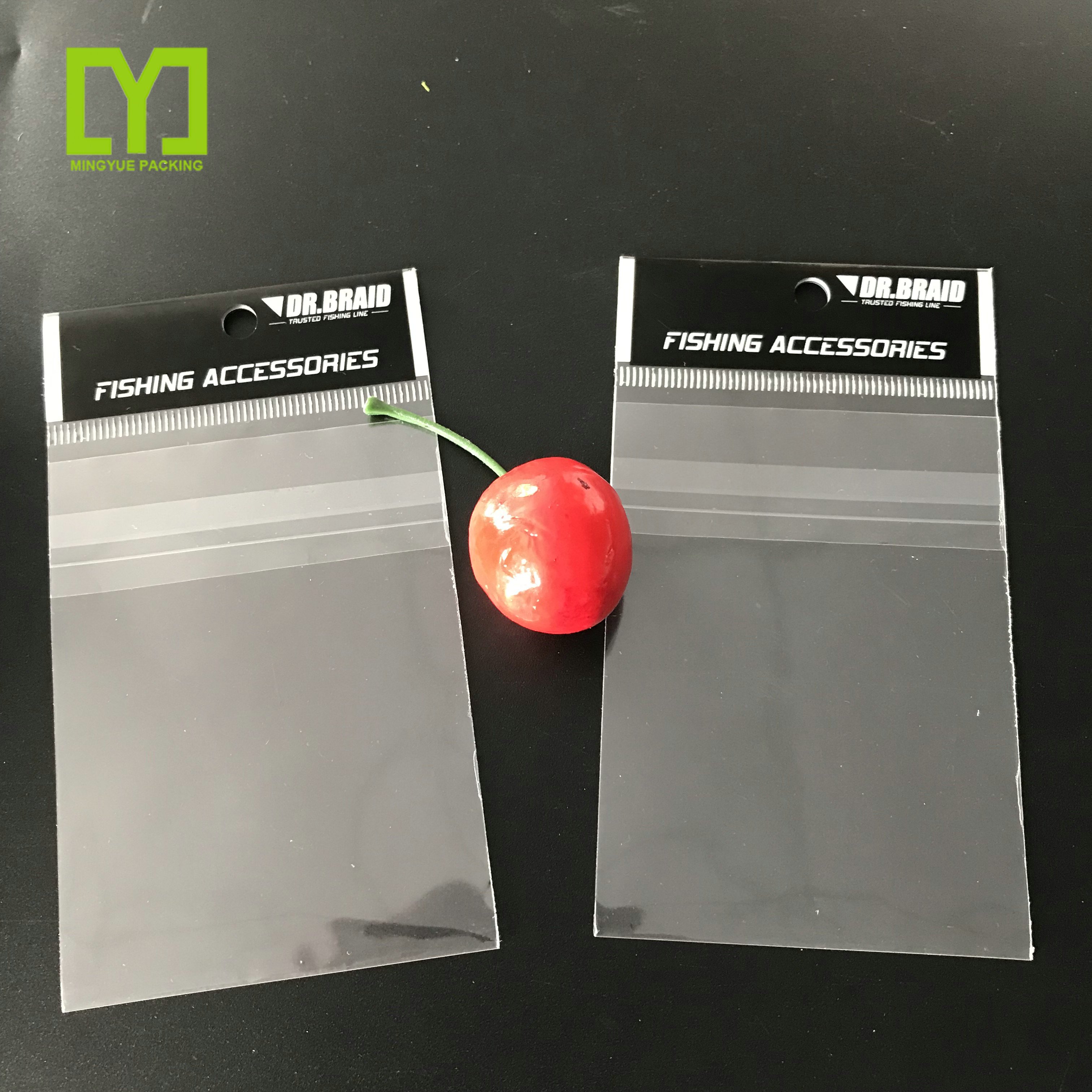 Clear Plastic BOPP Bag with Header Top Adhesive Tape for Jewelry Candy Food Packaging Opp Plastic Bag
