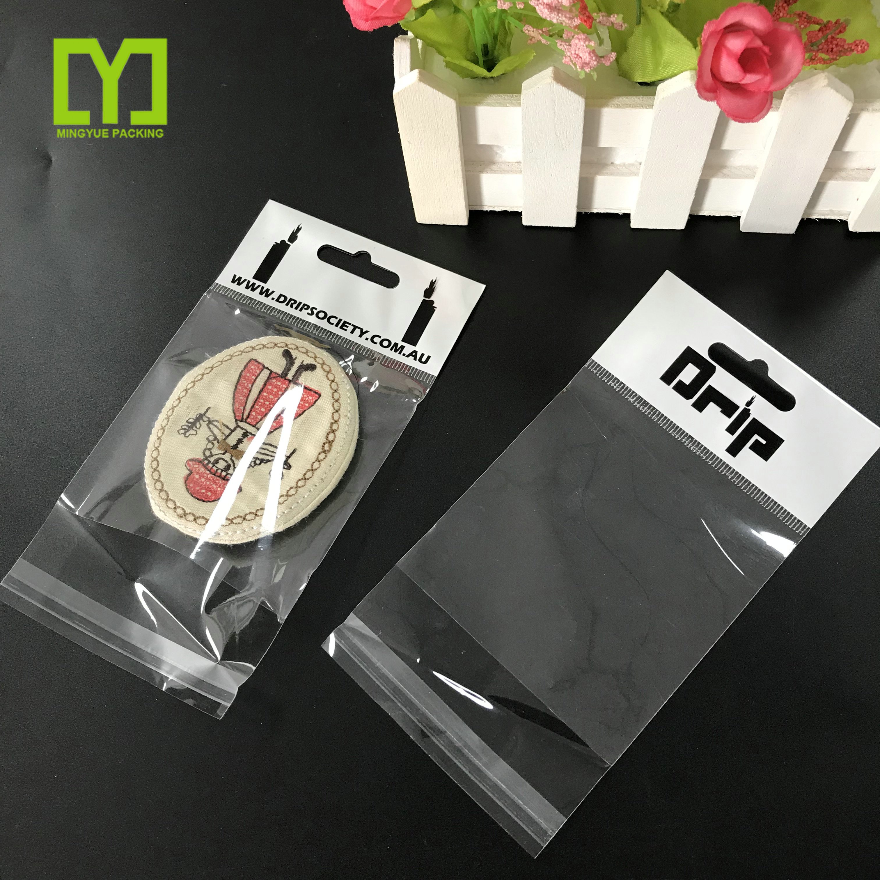 Clear Plastic BOPP Bag with Header Top Adhesive Tape for Jewelry Candy Food Packaging Opp Plastic Bag