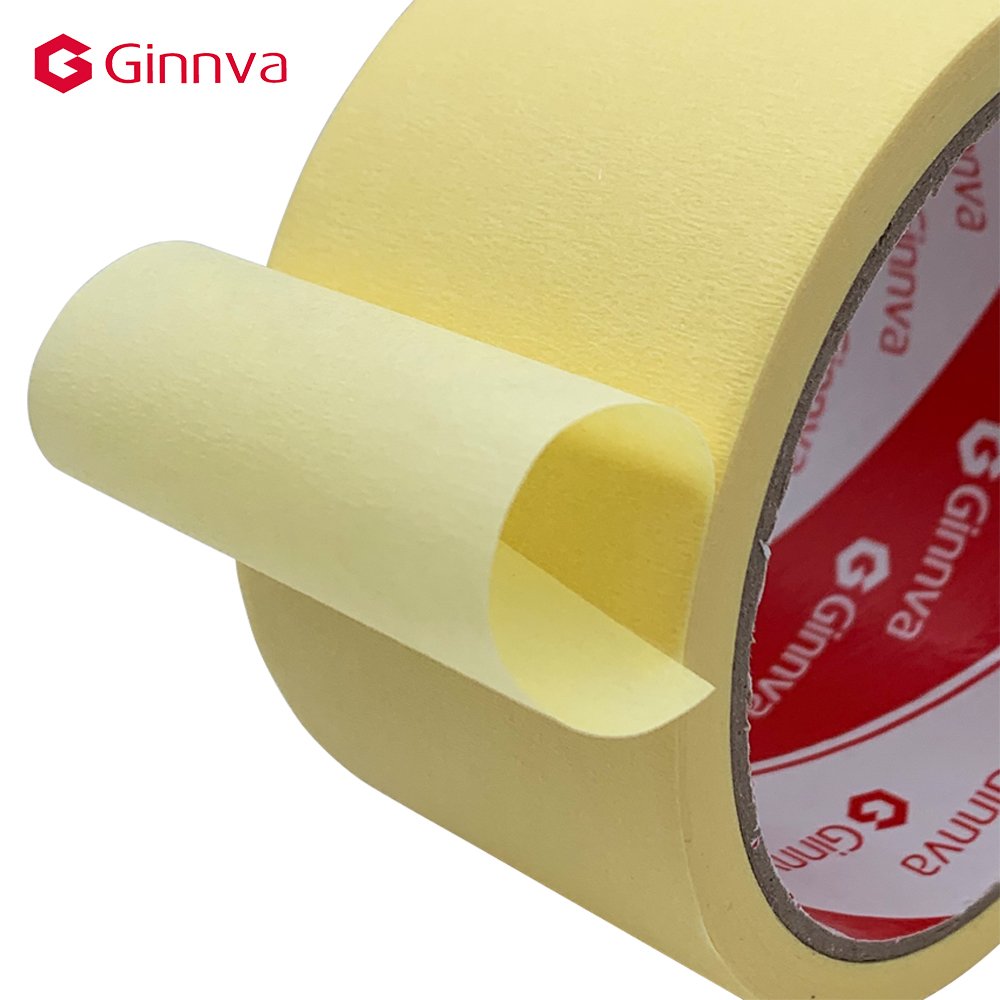 General Purpose 24mm Crepe Paper Paint Masking Tape Single Sided Pressure Sensitive Adhesive for Painting Packing Sealing
