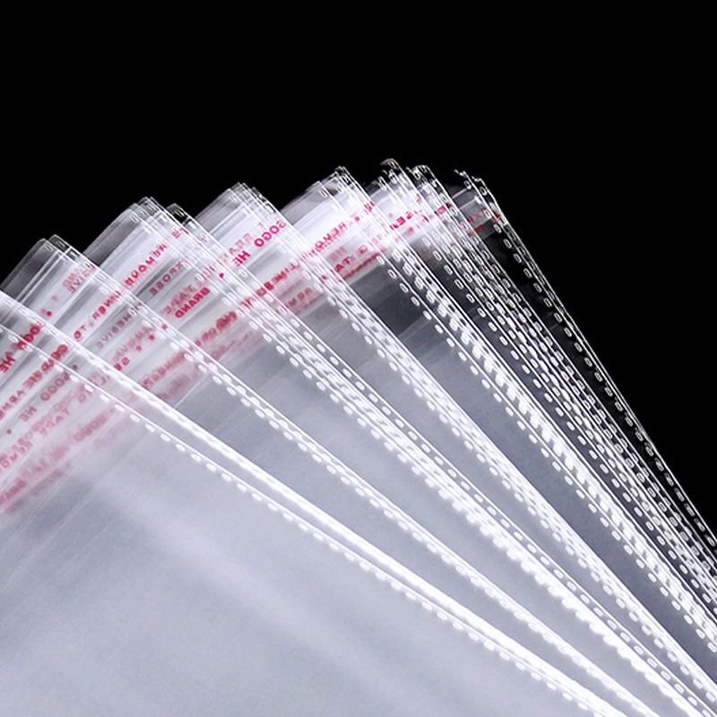 Multiple Size Clear Self Adhesive Cello Cellophane Bag Self Closing Small Plastic Bags For Candy Packaging Resealable Bag