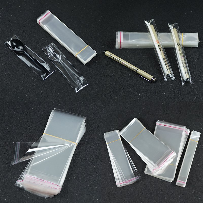 Multiple Size Clear Self Adhesive Cello Cellophane Bag Self Closing Small Plastic Bags For Candy Packaging Resealable Bag