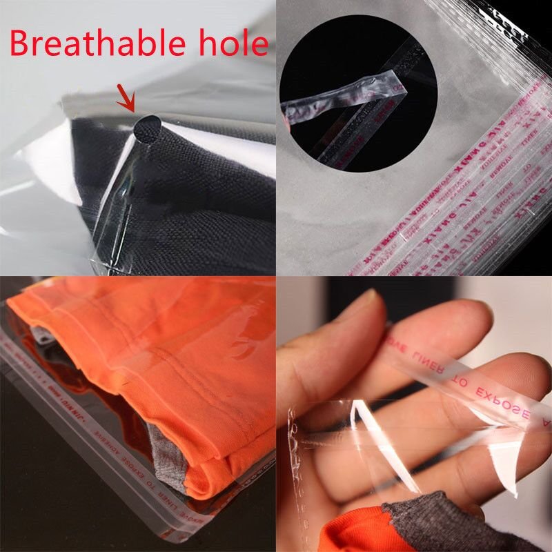Multiple Size Clear Self Adhesive Cello Cellophane Bag Self Closing Small Plastic Bags For Candy Packaging Resealable Bag