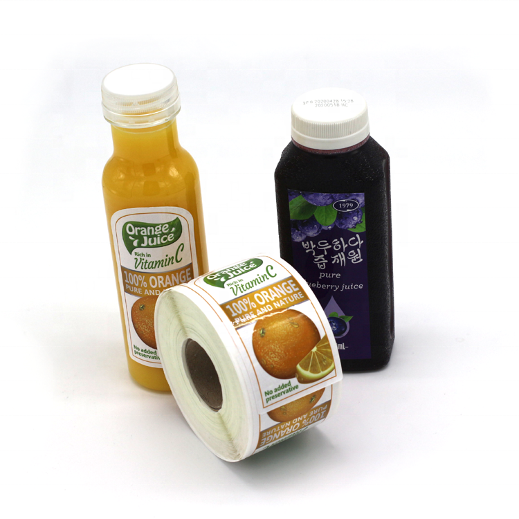 Custom Adhesive OEM Paper Round Matte Finish Waterproof Stickers For Glass Drink Bottle