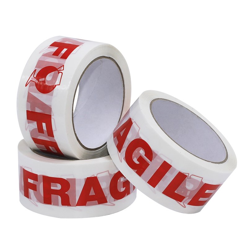 Chinese Red Glass Fragile Packing Tape Adhesive Custom Logo Printed Branded Eco Advertising Packing Tape For Sealing Carton Box