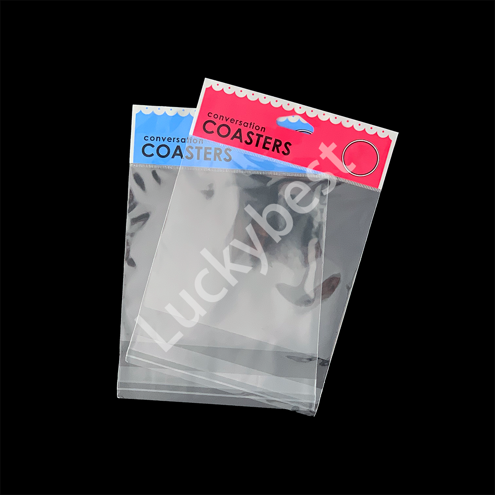 self-adhesive biodegradable custom logo transparent clear clothing food plastic packaging bag with adhesive tape for clothes