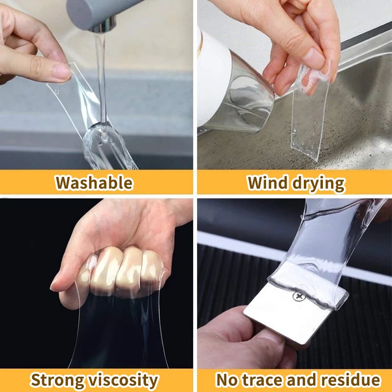 Double sided adhesive Super clear Washable reusable no residue nano waterpoof grip tape Clear Adhesive Tape