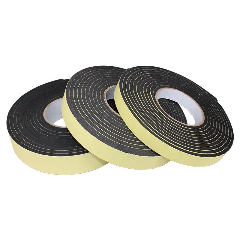 1mm 1.5mm 2mm 3mm 5mm 6mm Black Insulation EVA Foam Tape Single Sided Self Adhesive Sponge Door Strip Seal
