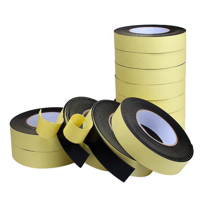 1mm 1.5mm 2mm 3mm 5mm 6mm Black Insulation EVA Foam Tape Single Sided Self Adhesive Sponge Door Strip Seal