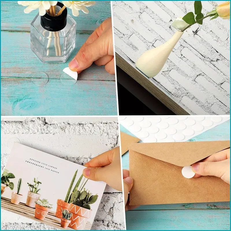 Double-Sided Adhesive Dots Sticky Tack Removable Poster Putty Clear Round Reusable Mounting Stickers Transparent Tacky Glue Tape