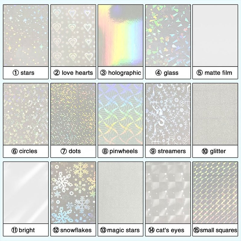 A4 Self Adhesive Holographic Photo Cold Lamination Film Transparent OPP Bag Moisture Proof Soft Transparent Packaging 50 Micron