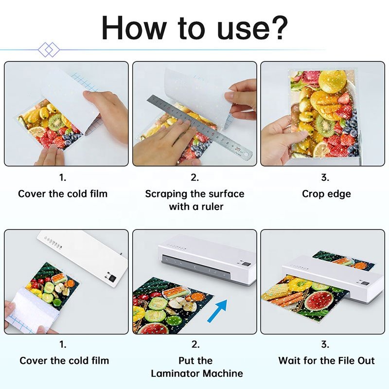 A4 Self Adhesive Holographic Photo Cold Lamination Film Transparent OPP Bag Moisture Proof Soft Transparent Packaging 50 Micron