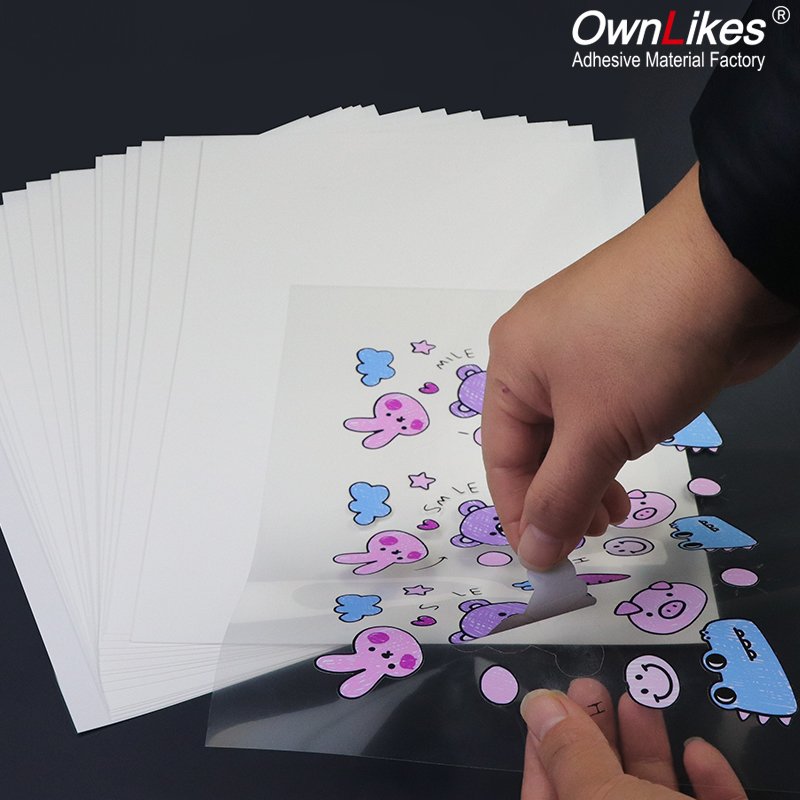 Label Inkjet Stickers Vinyl Sticker Paper Clear Backing Transparent Printable Clear Self Adhesive A4 Waterproof Shenzhen Strong