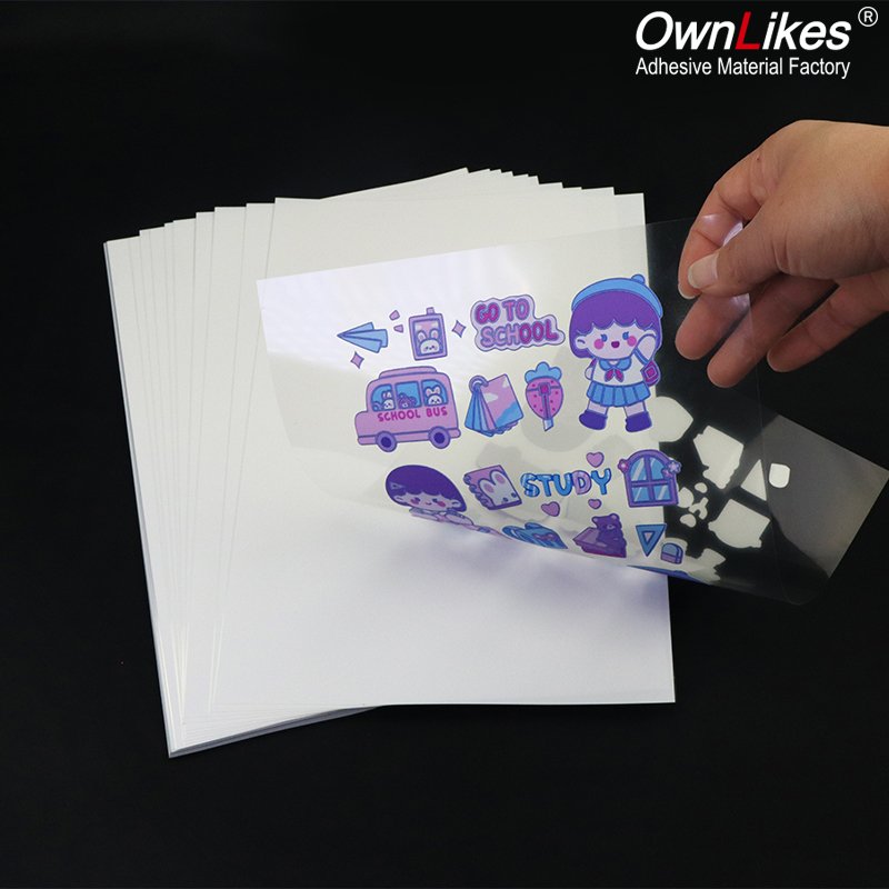 Label Inkjet Stickers Vinyl Sticker Paper Clear Backing Transparent Printable Clear Self Adhesive A4 Waterproof Shenzhen Strong