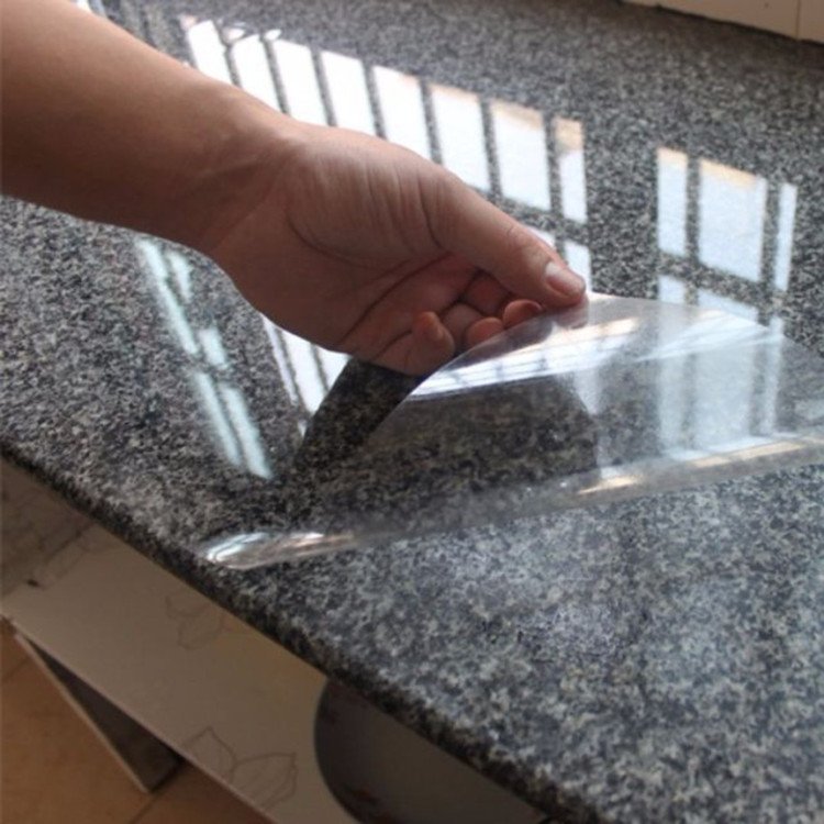 Easy peel no residue PE marble shield stone tiles removable self adhesive protective film