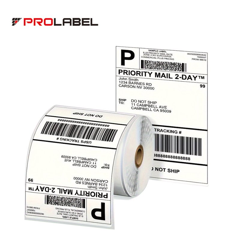 Prolabel Factory Wholesale Thermal Sticker Printing 4*6inch Self Adhesive Thermal Shipping Label Barcode Sticker Paper Rolls