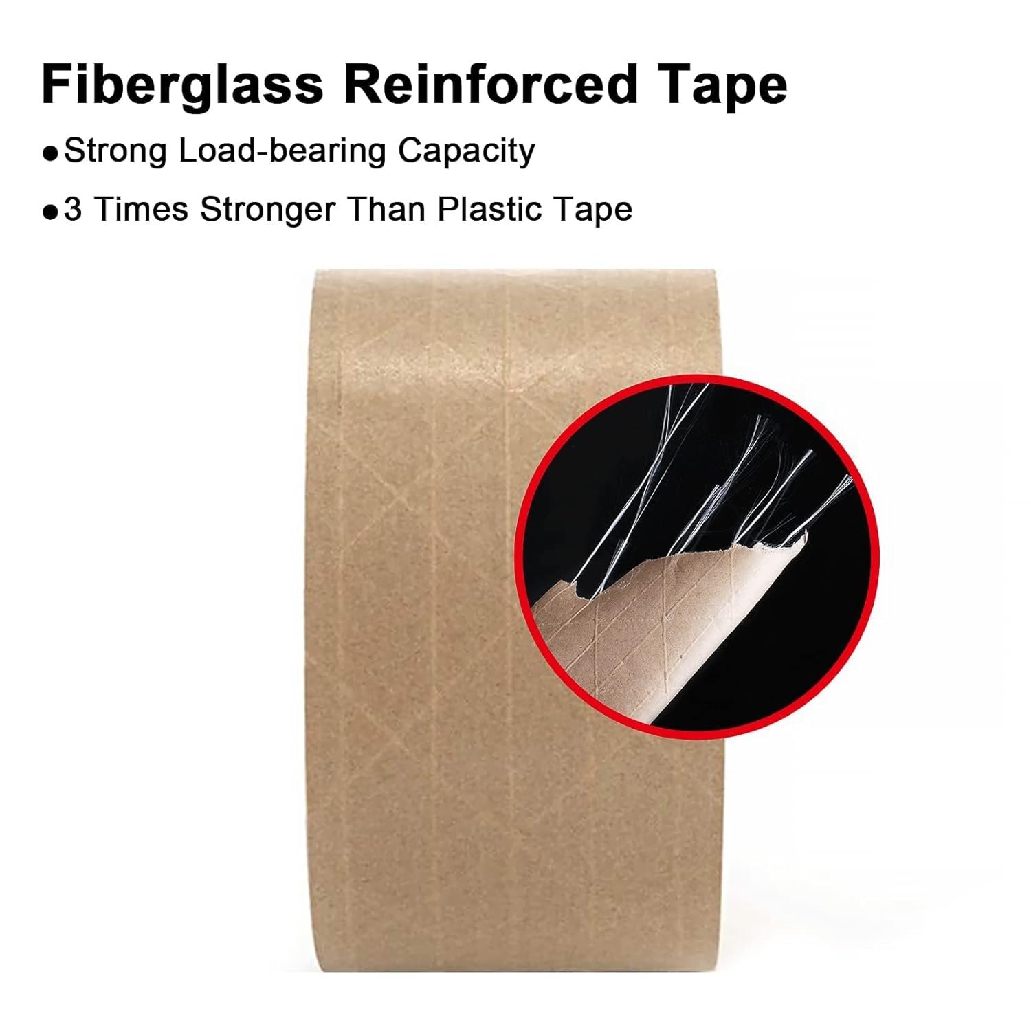 Reinforced Kraft Paper Tape,Self Adhesive Paper Gummed Packing Tape for Heavy Duty Packing,Shipping,Moving and Storage Tape