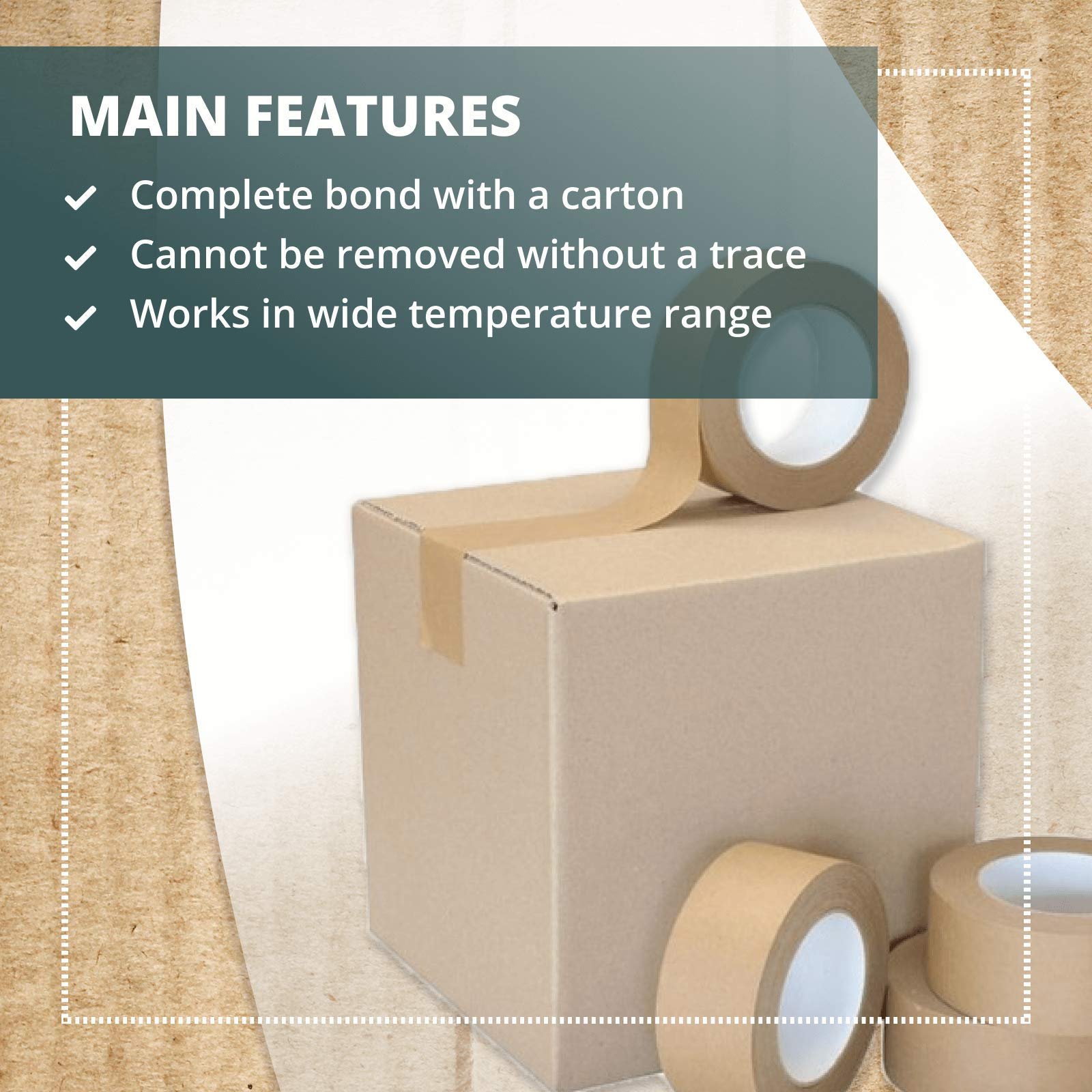 Reinforced Kraft Paper Tape,Self Adhesive Paper Gummed Packing Tape for Heavy Duty Packing,Shipping,Moving and Storage Tape