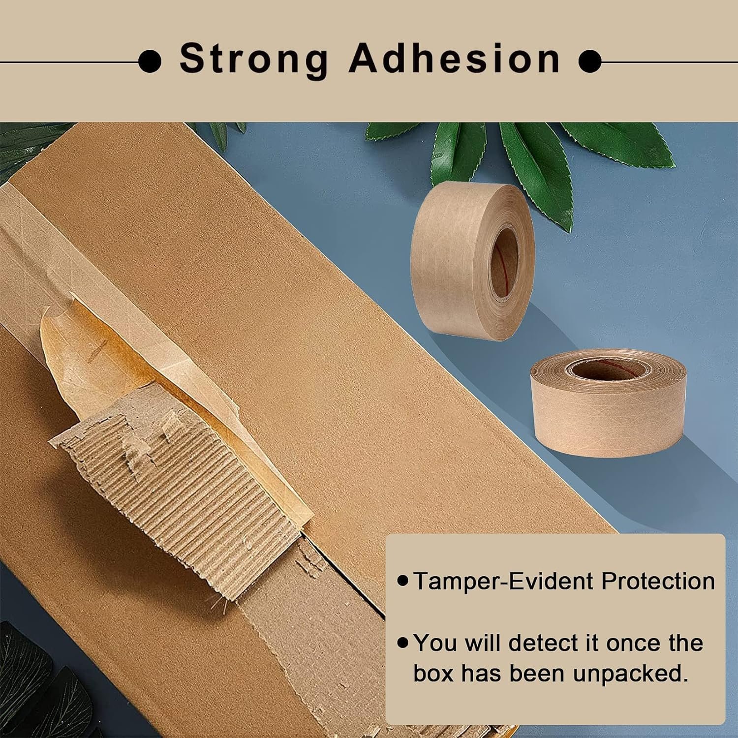 Reinforced Kraft Paper Tape,Self Adhesive Paper Gummed Packing Tape for Heavy Duty Packing,Shipping,Moving and Storage Tape