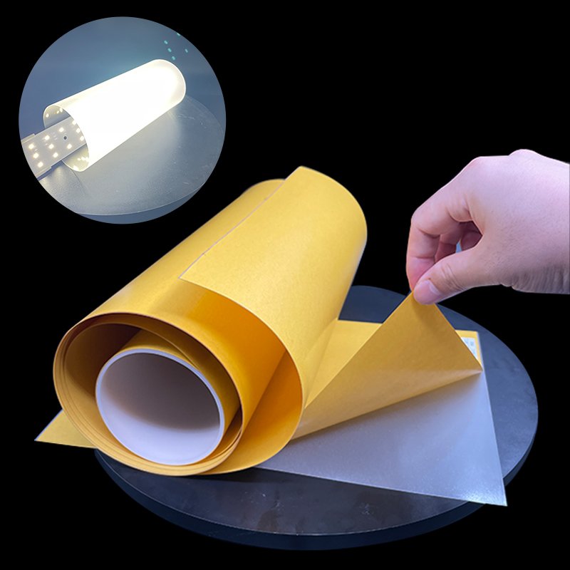 Custom 0.1mm 0.25mm plastic pc optical diffuser film Roll self adhesive led lamps light diffusion film for LGP LCD