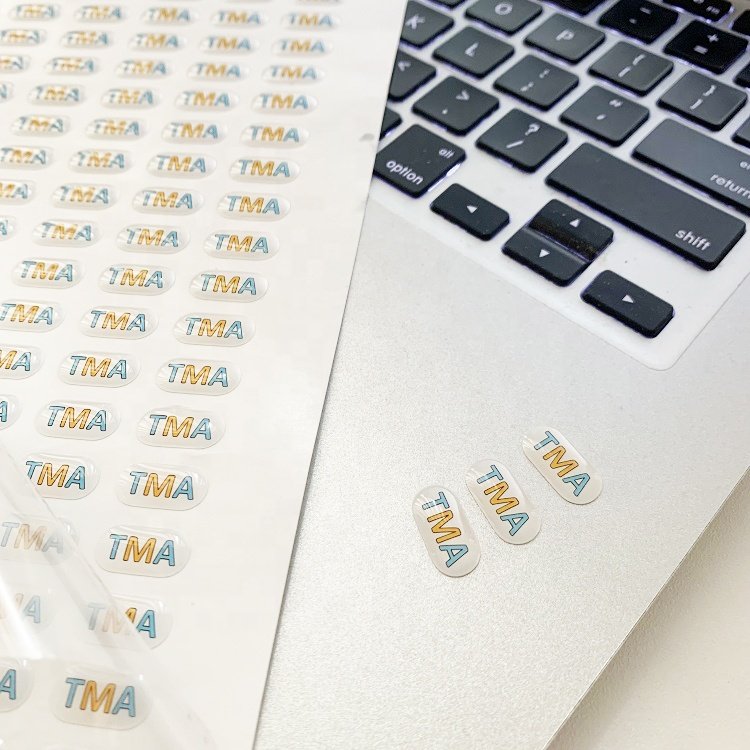 High Quality Custom Labels Printing Customized Clear Gel Logo Sticker 3D Soft Epoxy Resin Dome Sticker