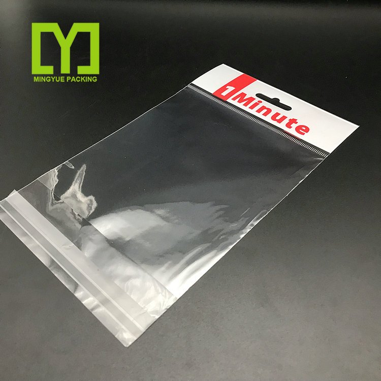 Custom Printed Self Adhesive Plastic Opp Bag with Header Sealing Plastic Packing OPP Poly Bag craft jewelry clothes packaging