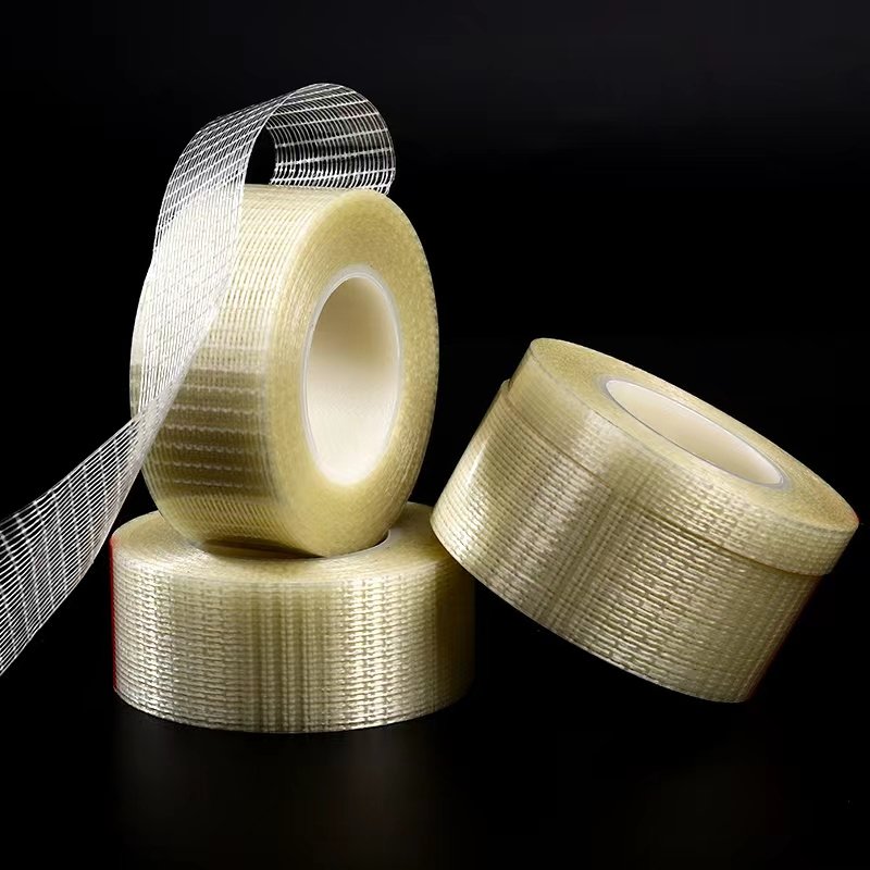 Mini Roll Filament Tape Strong Adhesive Directional Reinforced Fiberglass Tape with PET Adhesive for Bundling Palletizing