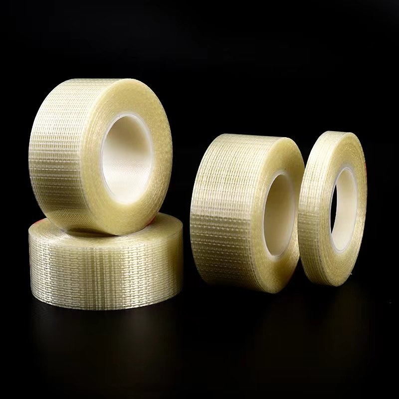 Mini Roll Filament Tape Strong Adhesive Directional Reinforced Fiberglass Tape with PET Adhesive for Bundling Palletizing