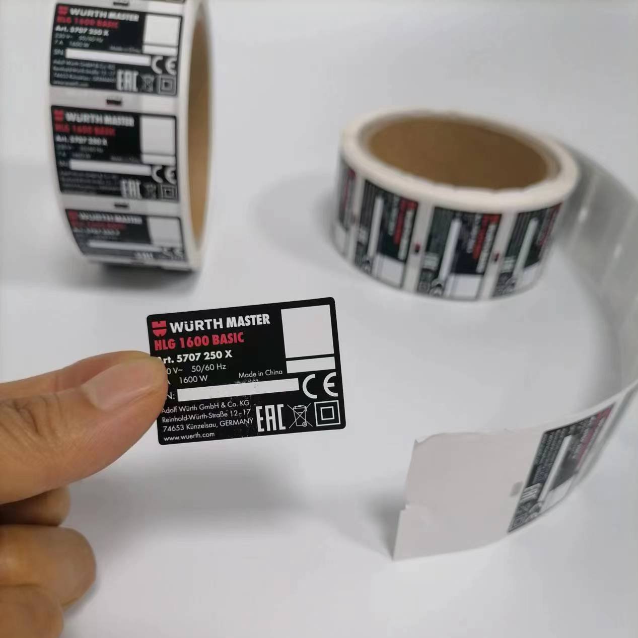 Waterproof adhesive vinyl sticker for equipment