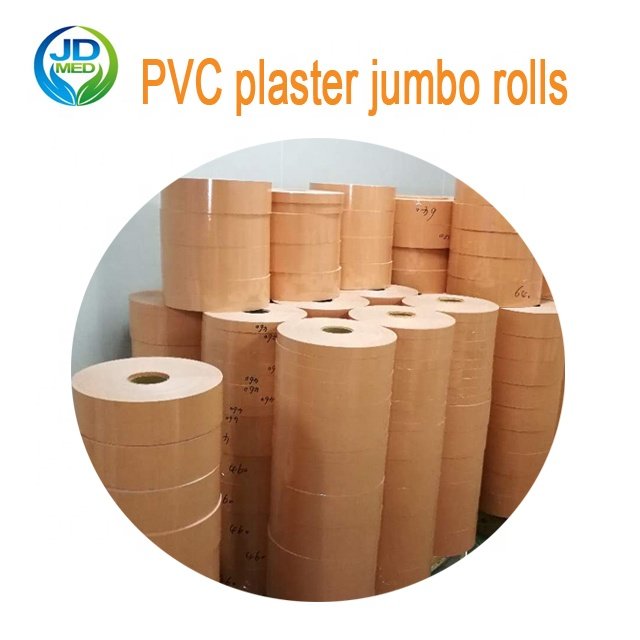 Direct factory of PE band aid raw material wound plaster jumbo rolls-skin color/gridding/brown color adhesive bandage roll