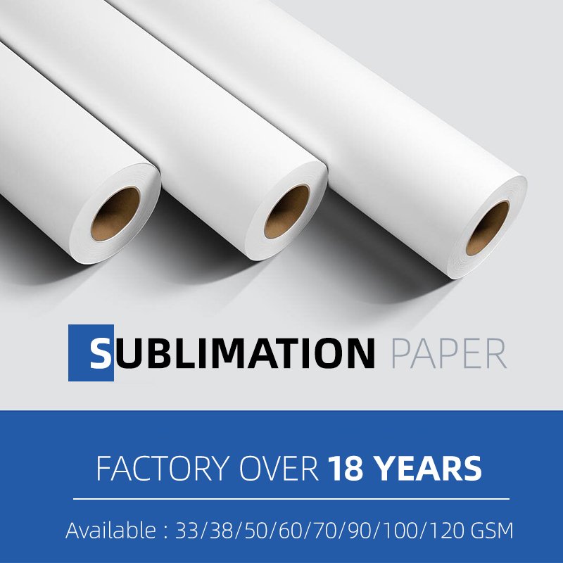 wholesale adhesive sublimation transfer printing paper roll 100gsm