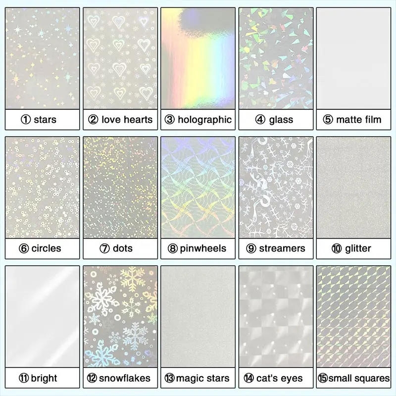 A4 A3 Size Cold Laminating Film Clear Vinyl Self Adhesive Waterproof Rainbow Transparent Overlay Film Holographic Sticker