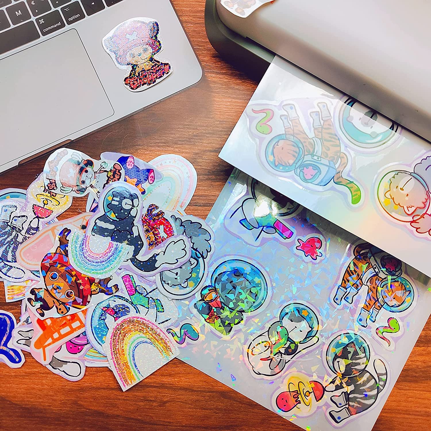 A4 A3 Size Cold Laminating Film Clear Vinyl Self Adhesive Waterproof Rainbow Transparent Overlay Film Holographic Sticker