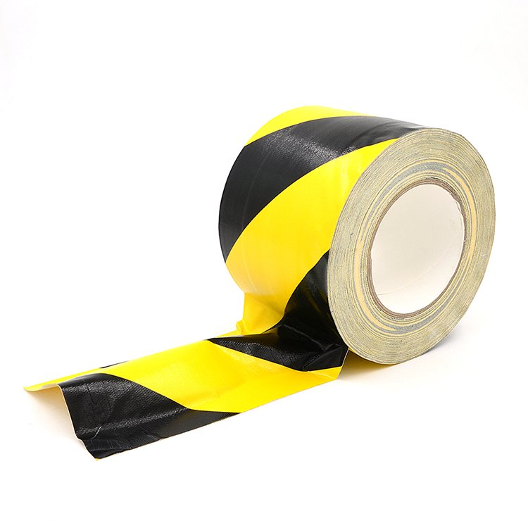 Quick adhesion easily hand-tear single side black and yellow strips tunnel cables secure cable protection tape