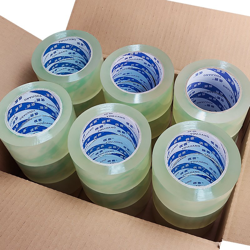 YOUJIANG wholesale waterproof transparent bopp clear packing adhesive tape jumbo roll for bag sealing packing