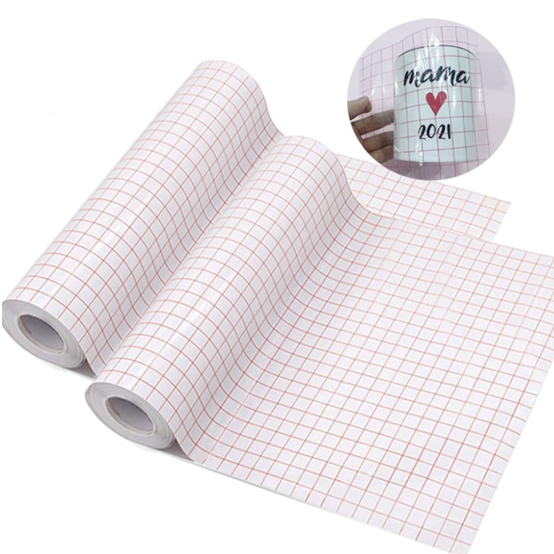 Clear Vinyl Transfer Paper Tape Roll-Alignment Grid Application Tape for Self Adhesive Vinyl Tape for Signs Windows Stickers