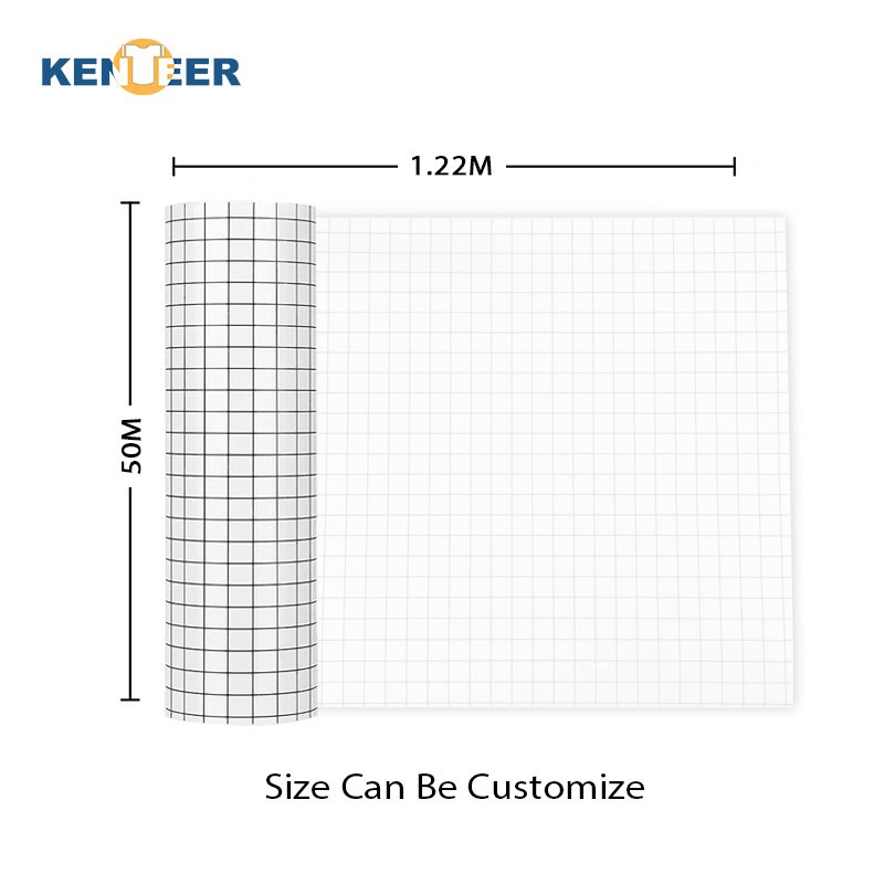 Clear Vinyl Transfer Paper Tape Roll-Alignment Grid Application Tape for Self Adhesive Vinyl Tape for Signs Windows Stickers