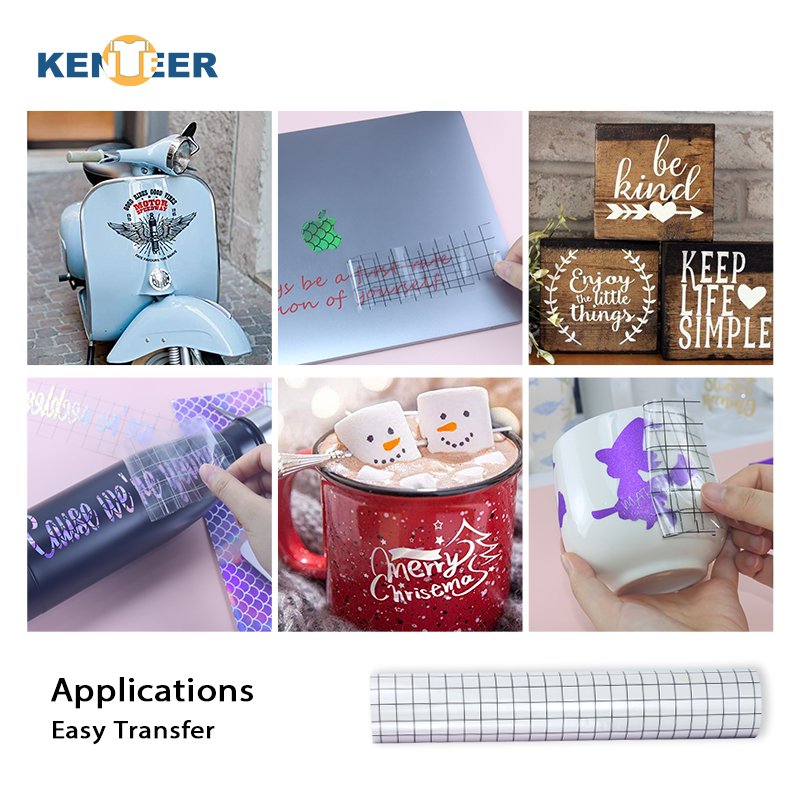 Clear Vinyl Transfer Paper Tape Roll-Alignment Grid Application Tape for Self Adhesive Vinyl Tape for Signs Windows Stickers