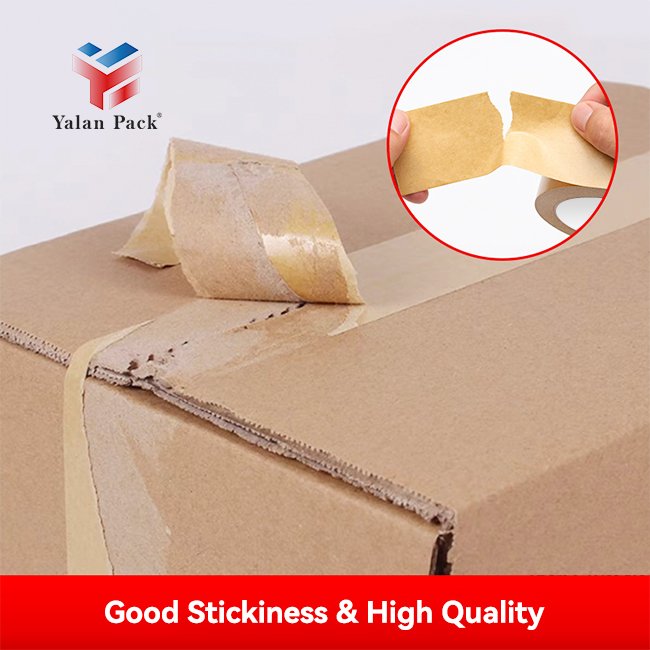 Custom Logo Eco-Friendly Biodegradable Kraft Paper Packaging Tape Recyclable Writable Packing Adhesive Sealing Tape