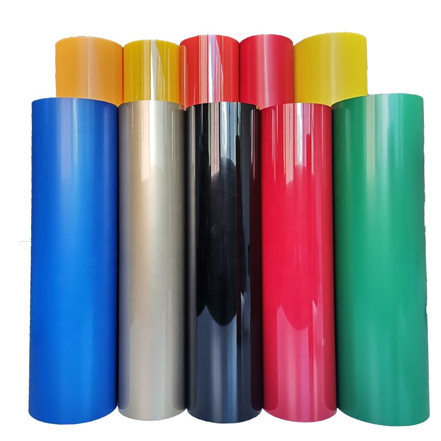 Tiansheng easy weeding colorful PU adhesive cutting vinyl transfer film roll Vinilo Textil
