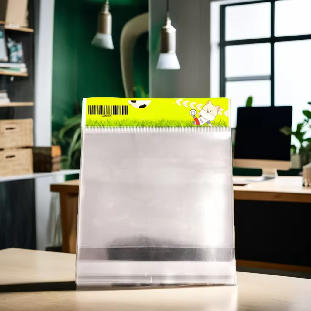 Custom OPP Header Bag Plastic Gift Packaging Bag Self Adhesive Clear Bag With Header Card