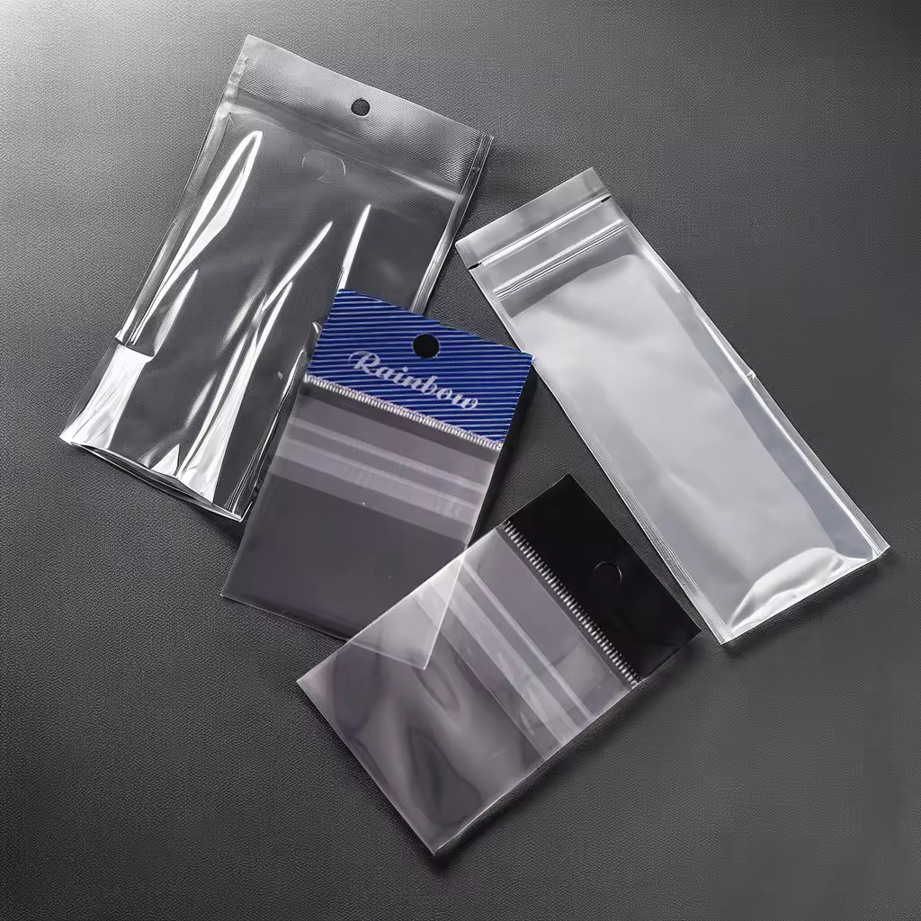 Custom OPP Header Bag Plastic Gift Packaging Bag Self Adhesive Clear Bag With Header Card