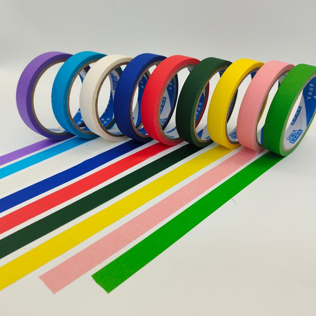 Wholesale white yellow black in high viscosity pre taped masking paper adhesive tape for car spray paint