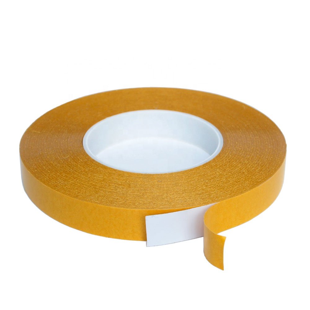 1- Recyclable High Viscosity Heavy Duty Mounting Yellow Liner White Color PVC Base Double Sided PVC Self Adhesive Tape