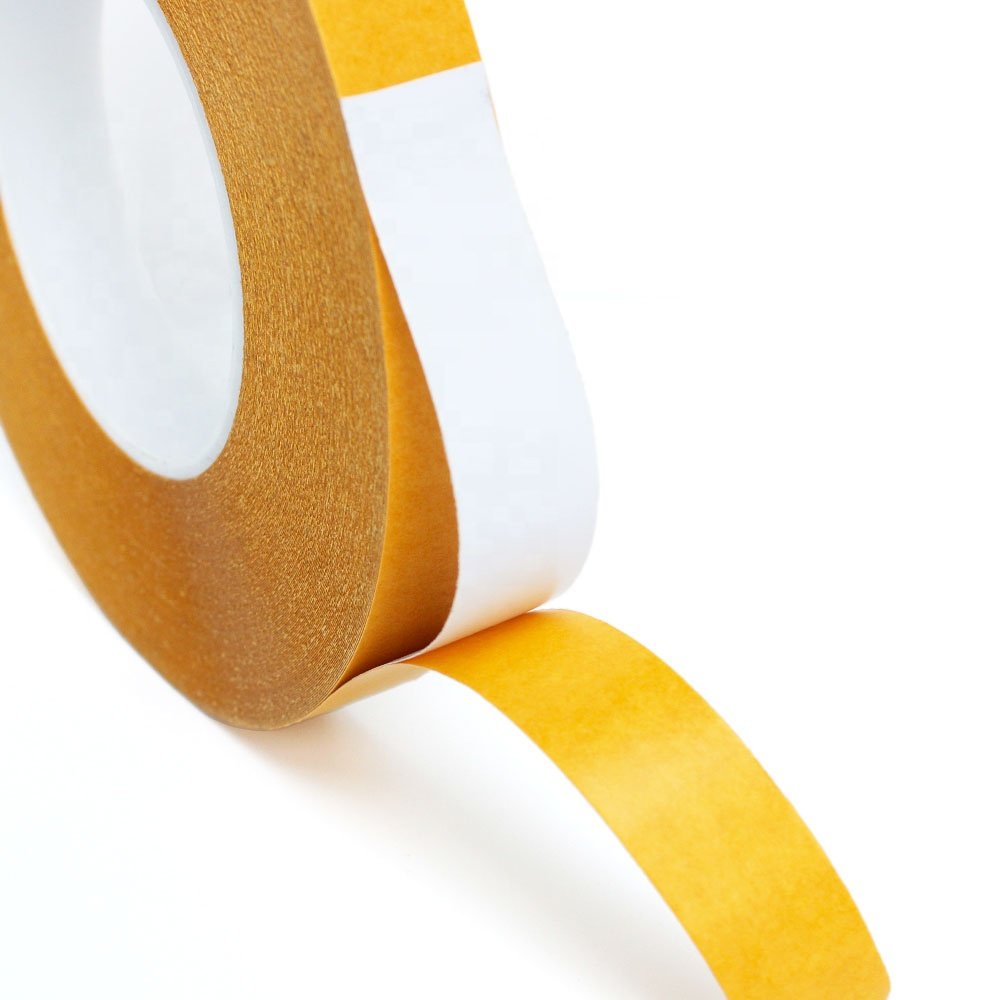 1- Recyclable High Viscosity Heavy Duty Mounting Yellow Liner White Color PVC Base Double Sided PVC Self Adhesive Tape