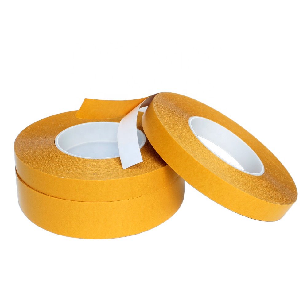 1- Recyclable High Viscosity Heavy Duty Mounting Yellow Liner White Color PVC Base Double Sided PVC Self Adhesive Tape