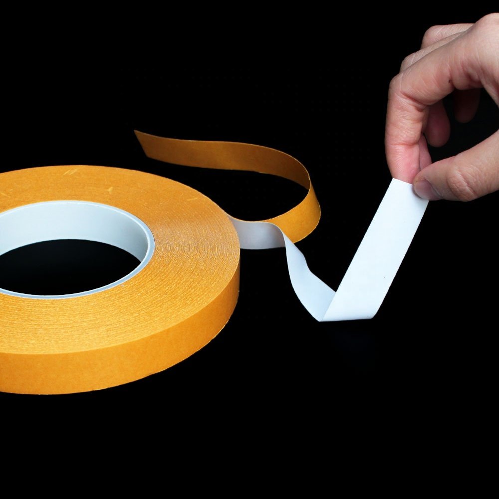 1- Recyclable High Viscosity Heavy Duty Mounting Yellow Liner White Color PVC Base Double Sided PVC Self Adhesive Tape